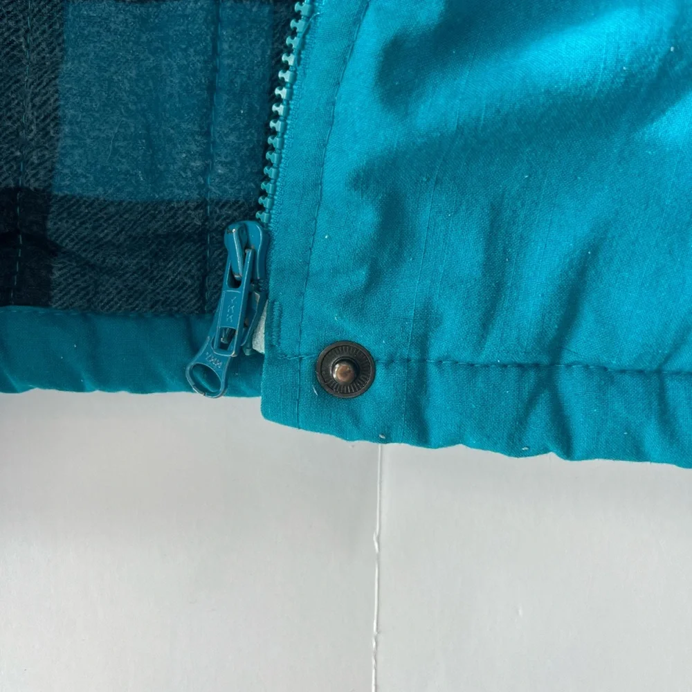 Vintage Ryan Scott Teal Coat with Plaid Lining